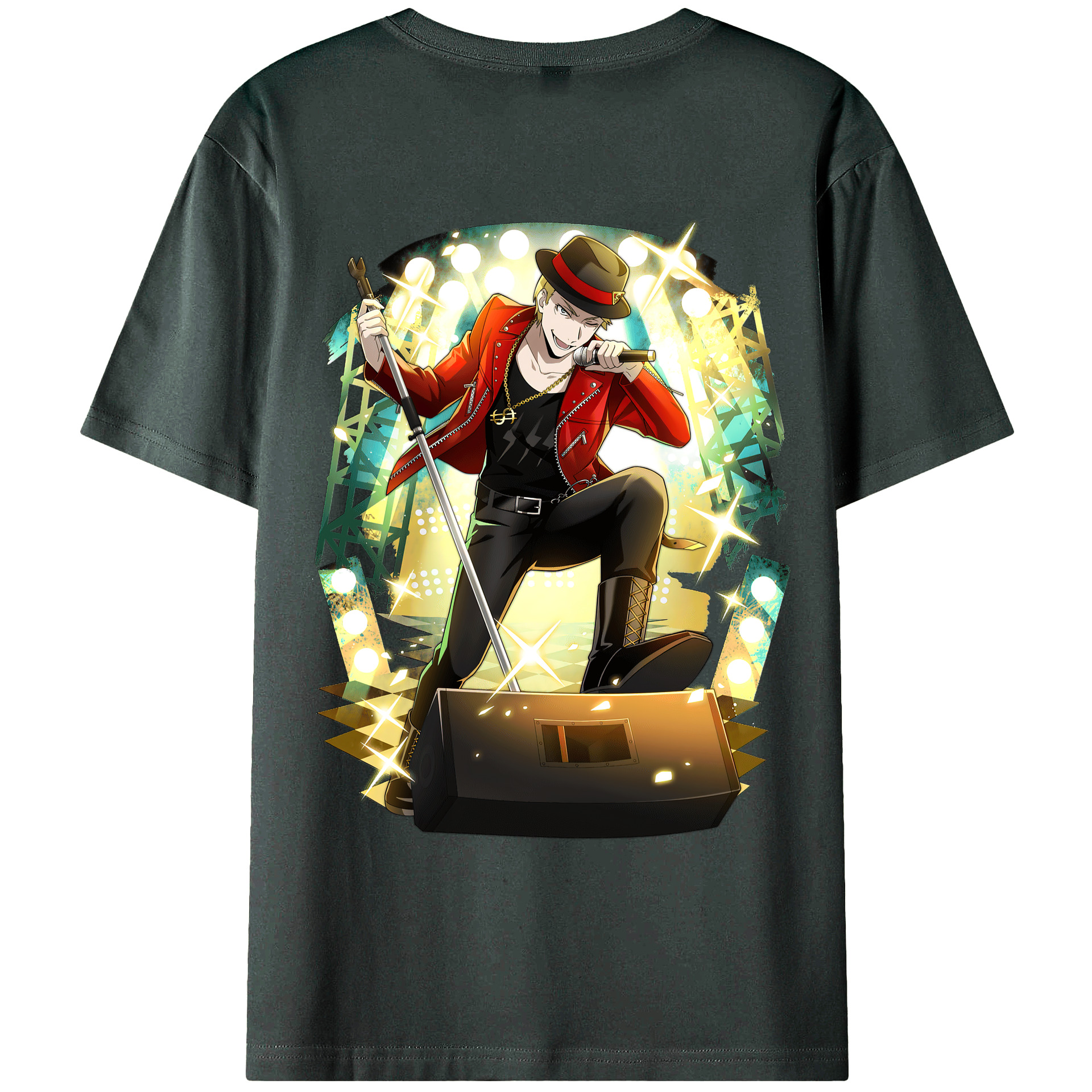 （画像用） 文豪ストレイドッグス Bungo Stray Dogs 綿100％ メンズ半袖Tシャツ（バックプリント） 通気性
